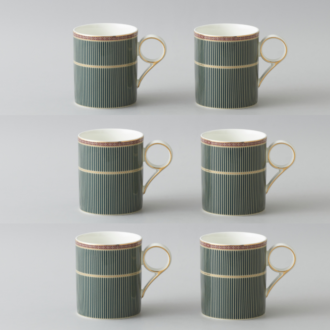Regalia Stripes Coffee Mug Set of 6