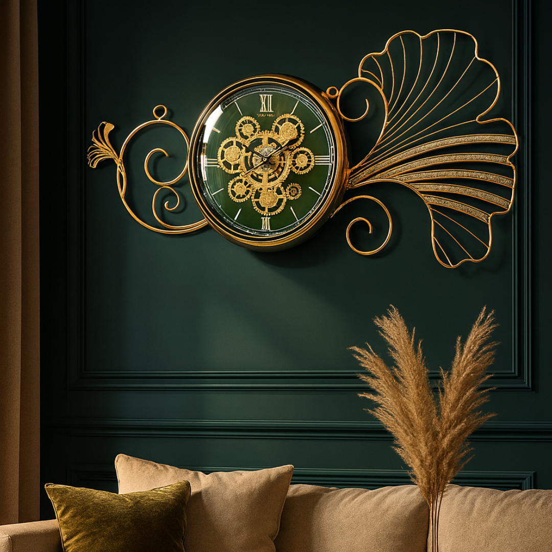 Timeless Bloom Wall Clock- Blue