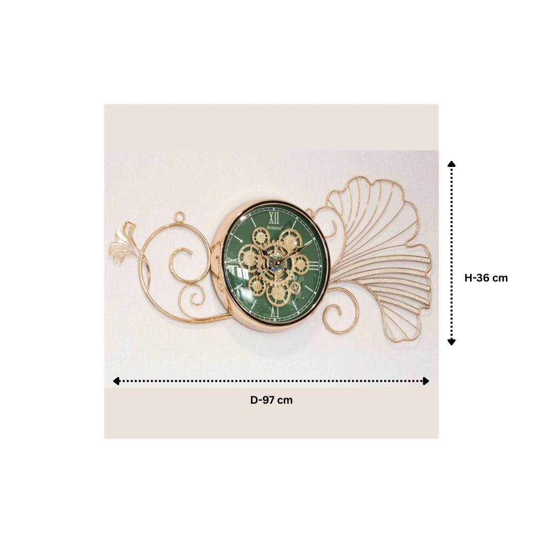 Timeless Bloom Wall Clock- Orange