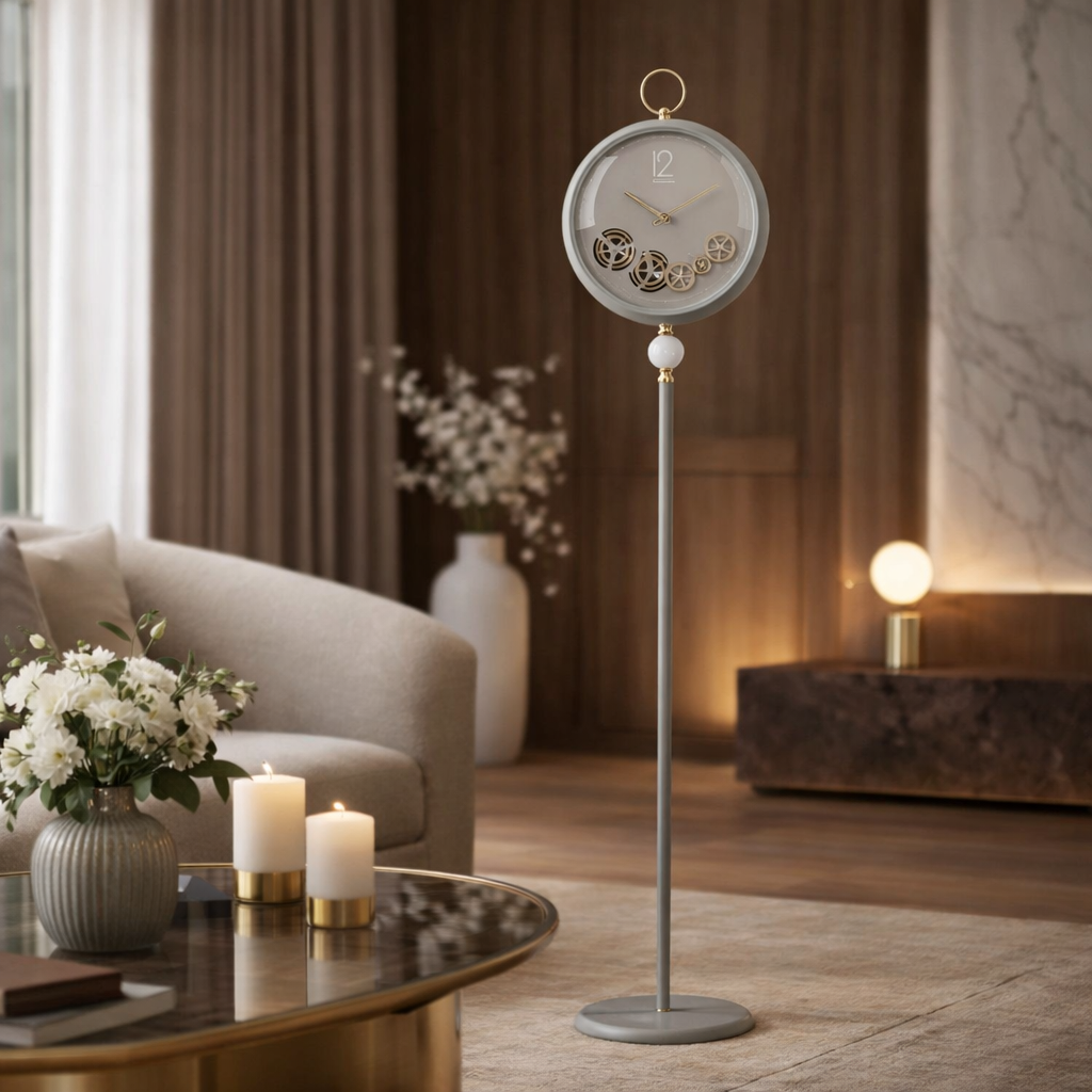 Orbit Of Time Clock- Grey