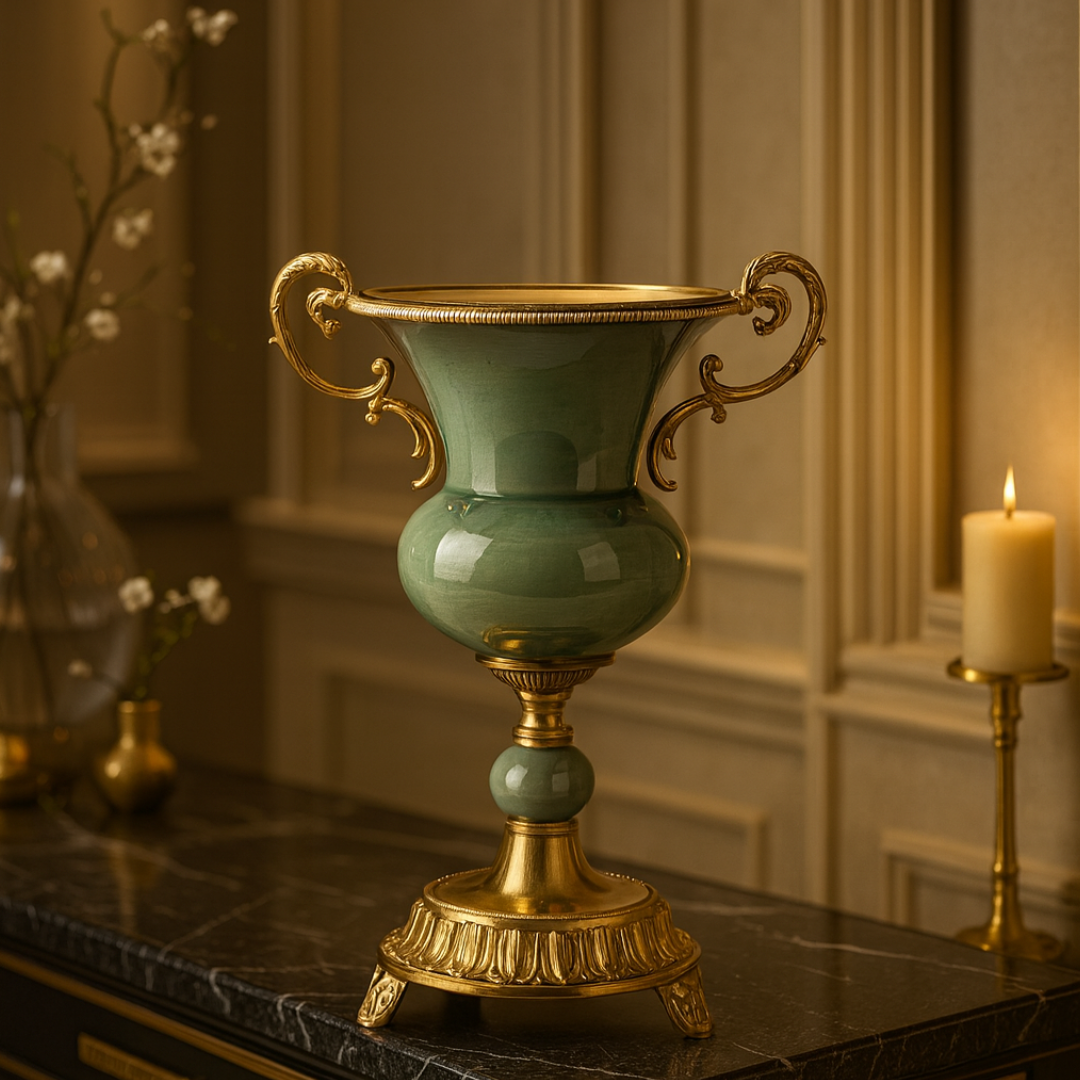 Regal Aura Vase- Green
