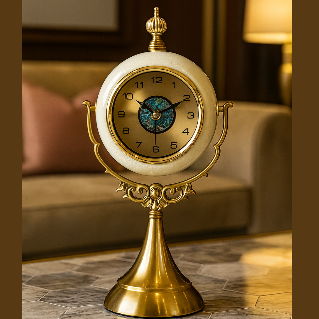 Royal Crest Clock- White