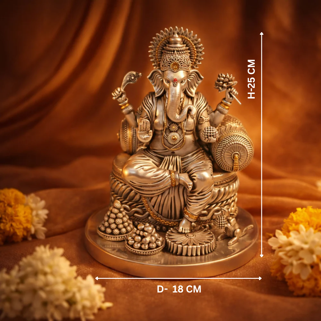 Ganesh Ji Idol on Throne
