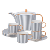 ROYAL AURA PORCELAIN (6 Cup and 6 Sauser 1 Creamer 1 Kettle with Lid 1 Sugar bowl with Lid)