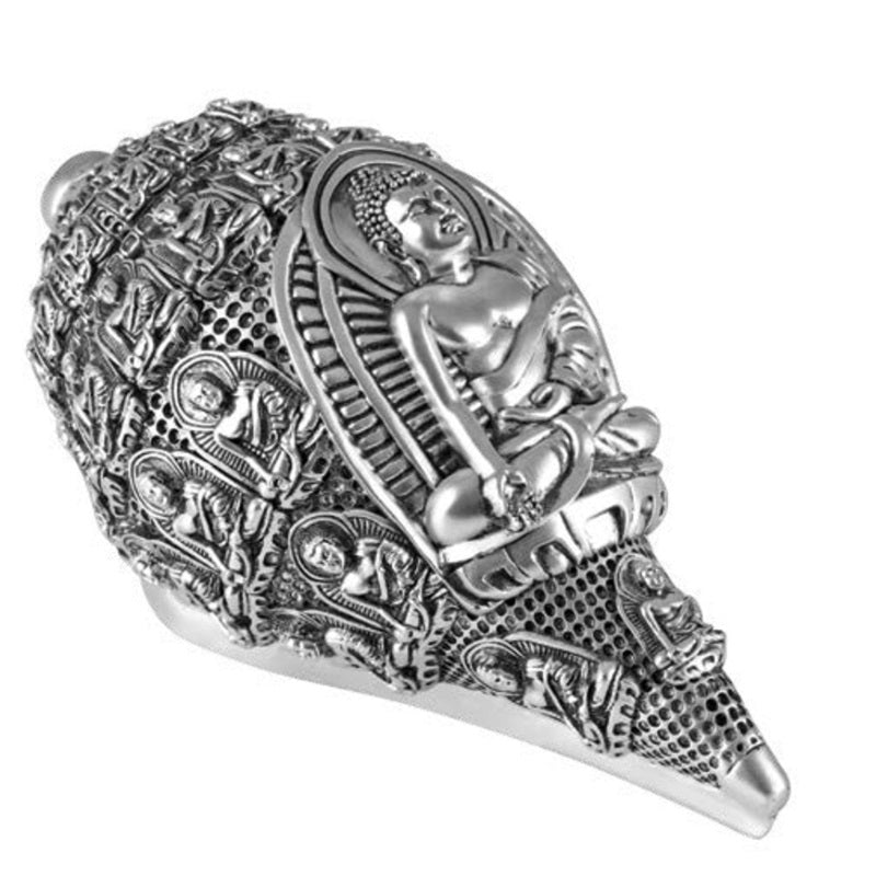 Buddha Shankh Medium Silver