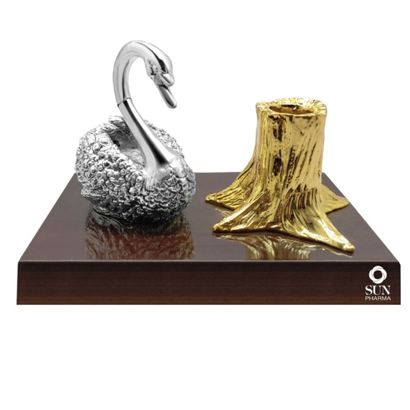 Swan With Pen Stand Wodden Base