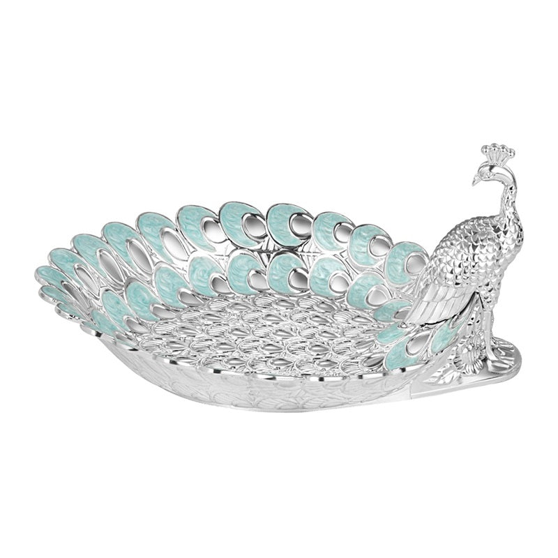 Platter with Peacock half Pastel