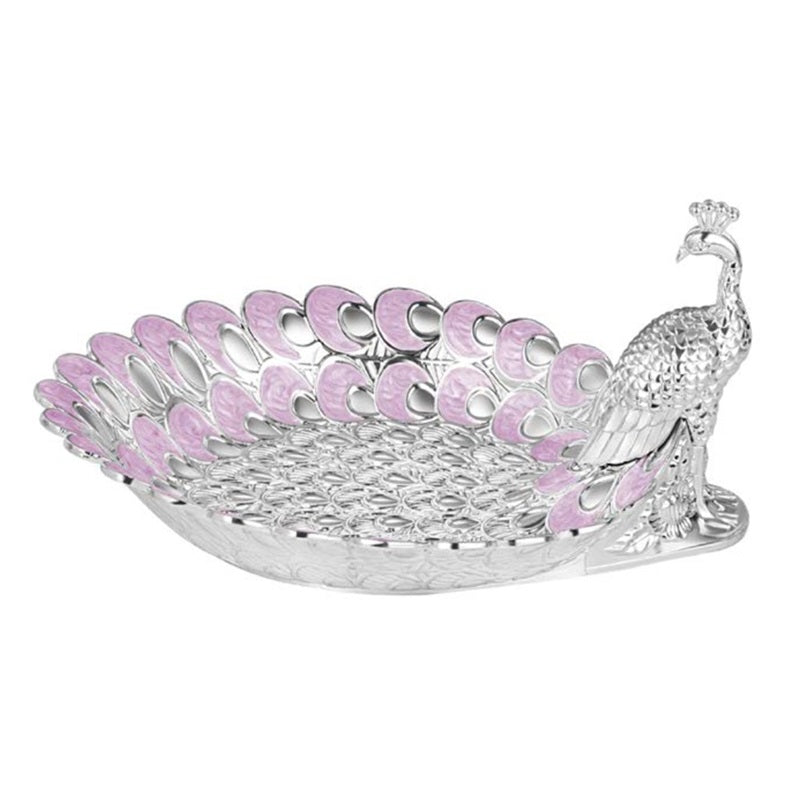 Platter with Peacock half Pastel