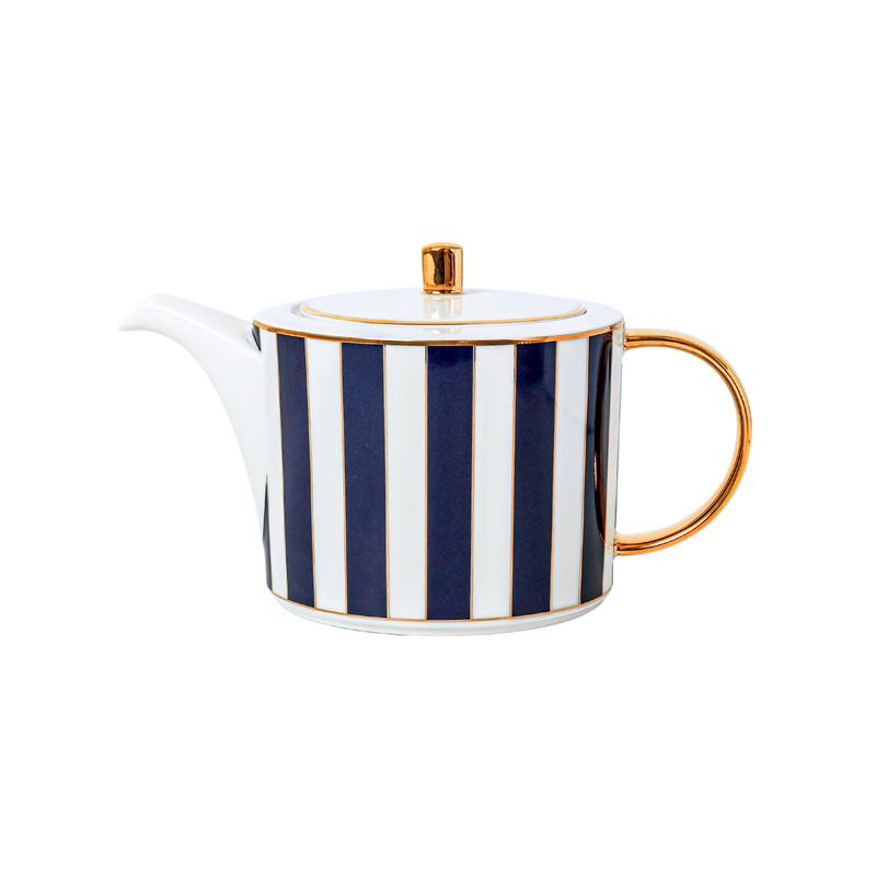 ROYAL BLUE SIGNATURE PORCELAIN (6 Cup and 6 Sauser 1 Creamer 1 Kettle with Lid 1 Sugar bowl with Lid)