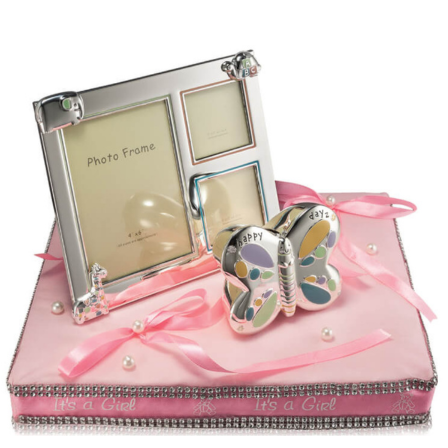 It’s a Girl Newborn Gift Set – Photo Frame & Butterfly Keepsake