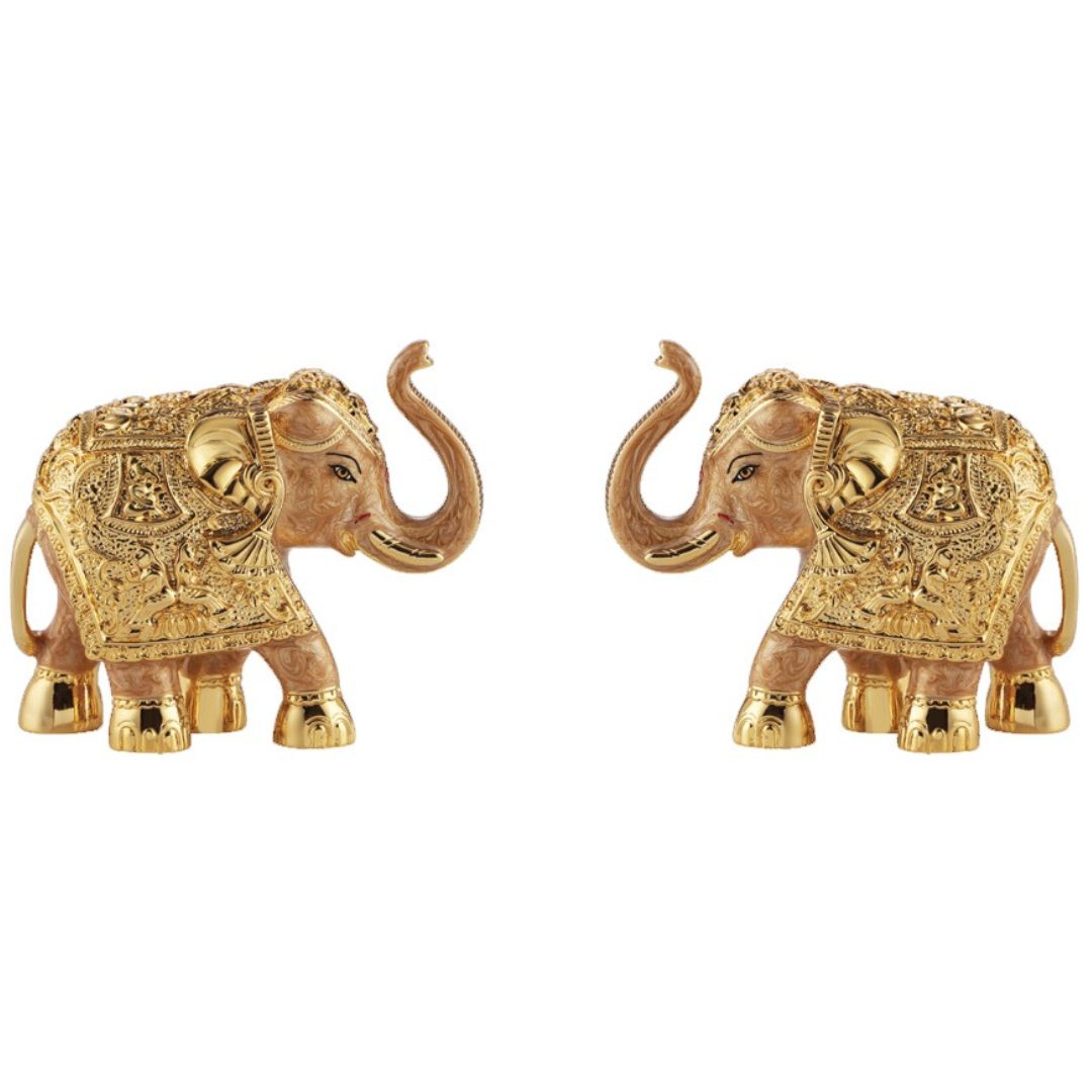 Set of 2  Gold Pearl Meena Medium (9.5cm)