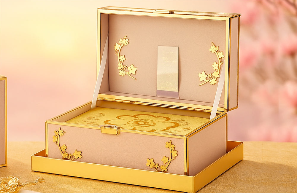 Luxurious Pink & Gold Invitation Box Set