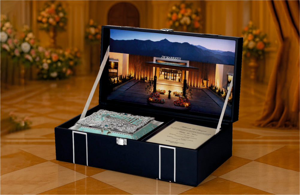 Luxe Invitation Box with Palace-Themed Backdrop