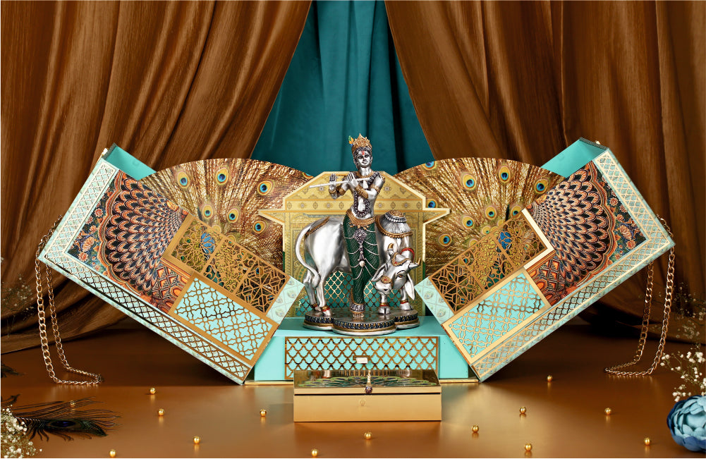 Luxurious Krishna-Themed Invitation Box
