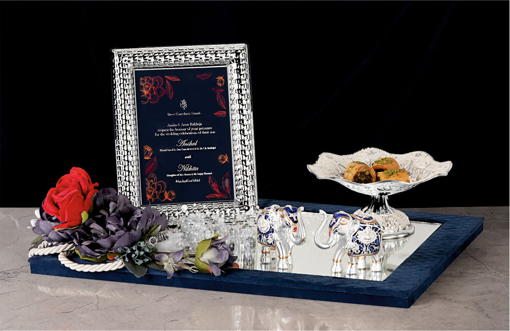 Premium Silver-Themed Invitation Tray