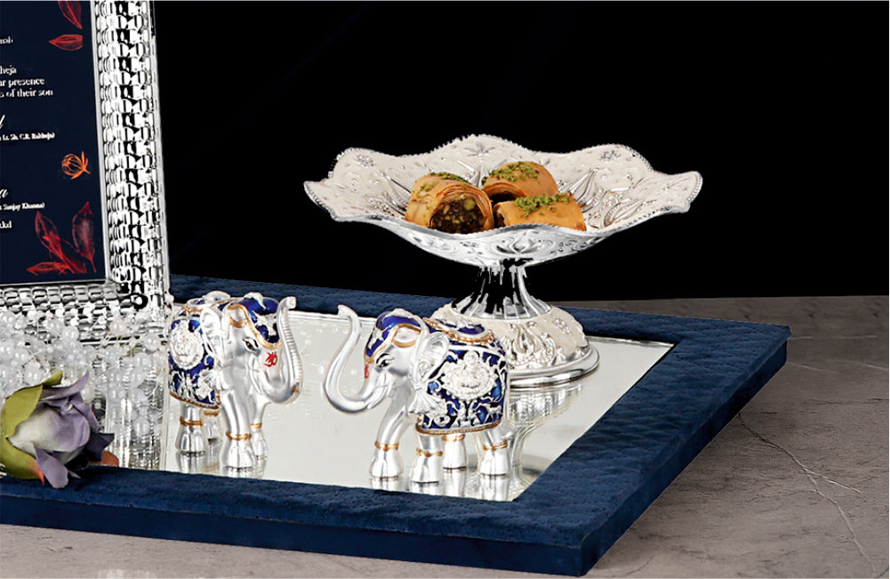 Premium Silver-Themed Invitation Tray