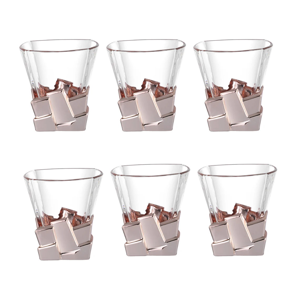 Dof Glass Rose Gold (Set of 6 Glasses)