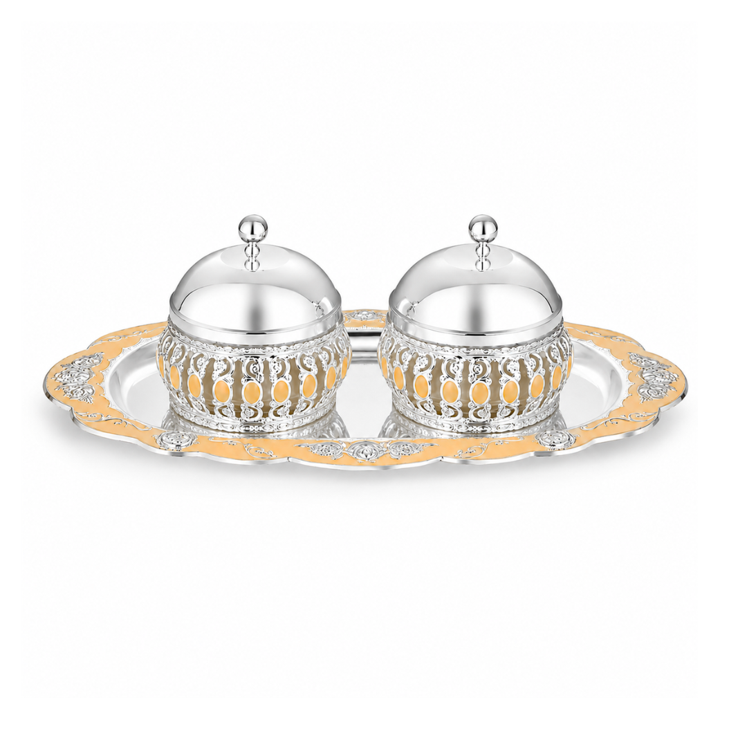 Oval Tray With Wet of 2 Candy Jars