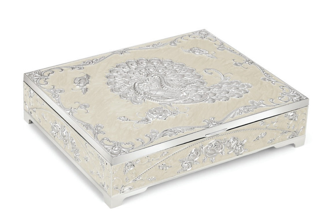 Peacock Dry Fruit Box 4 in 1 (white)