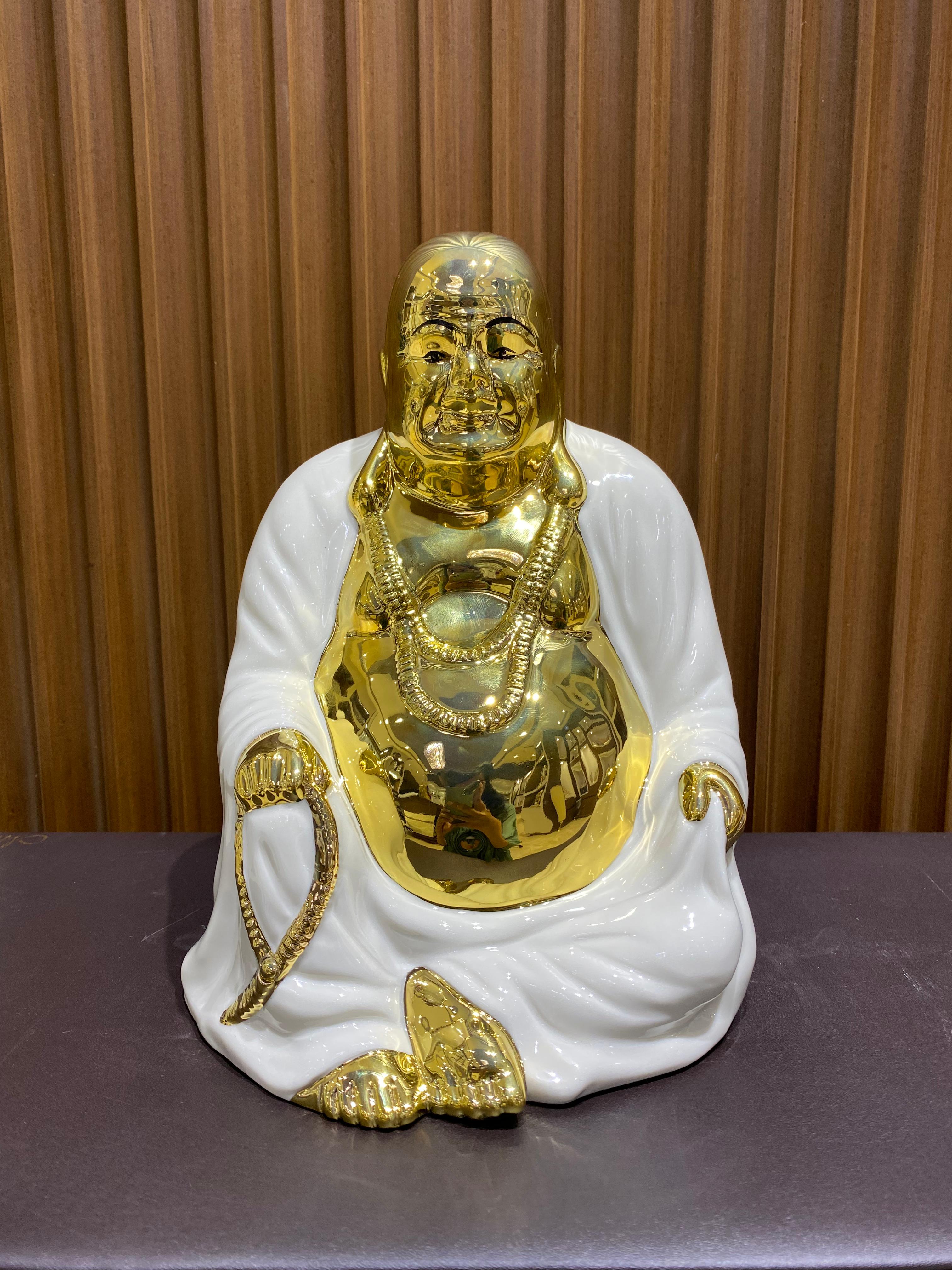 Laughing Buddha Small Porcelain  H-14 CM
