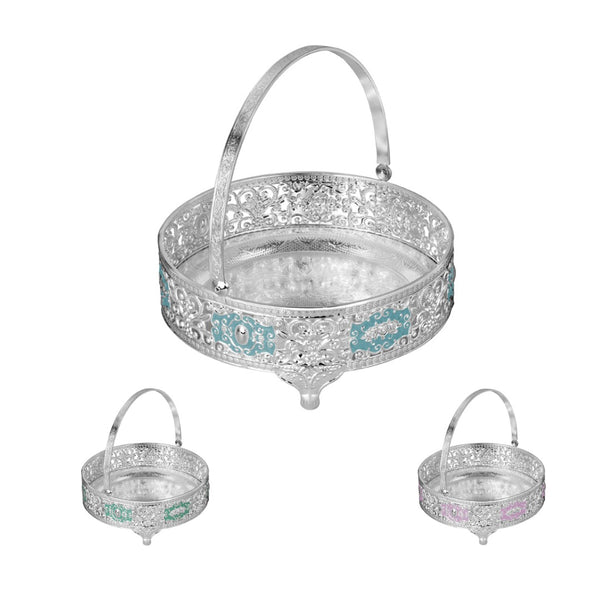 Cutwork Round Tray With Hanging Handle