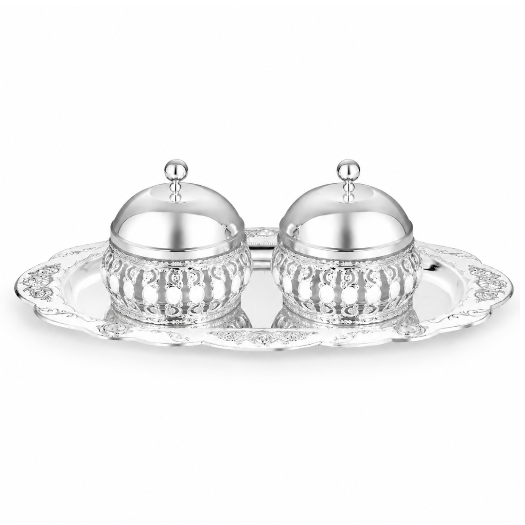 Oval Tray With Wet of 2 Candy Jars