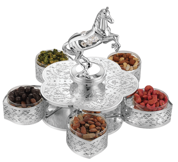Horse 5pc candly bowl silver (9973)