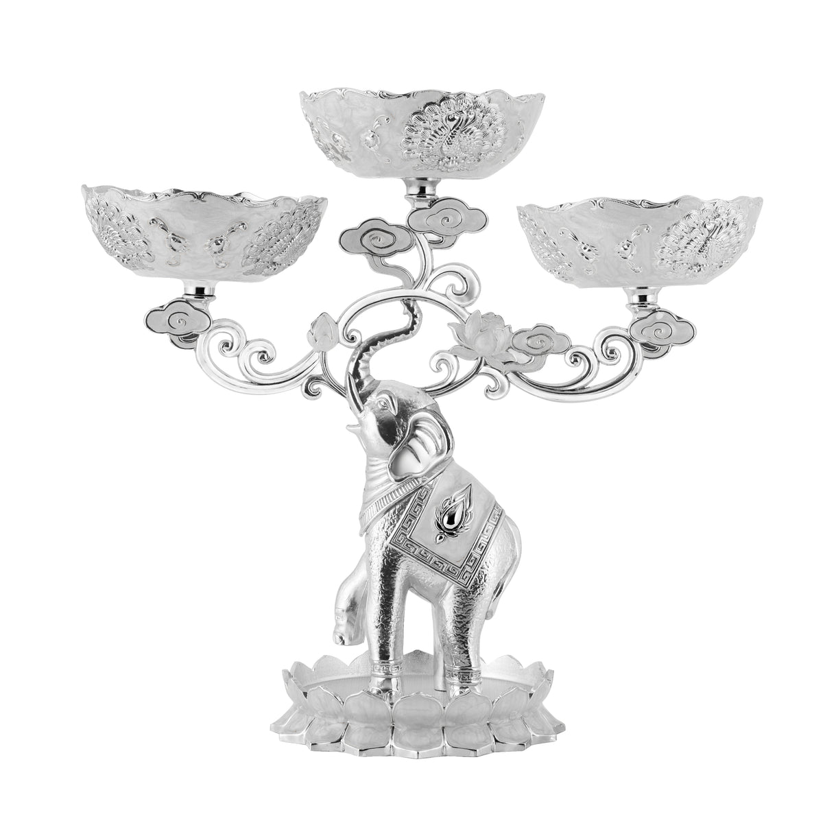 3 in 1 Elephant Bowl Set White