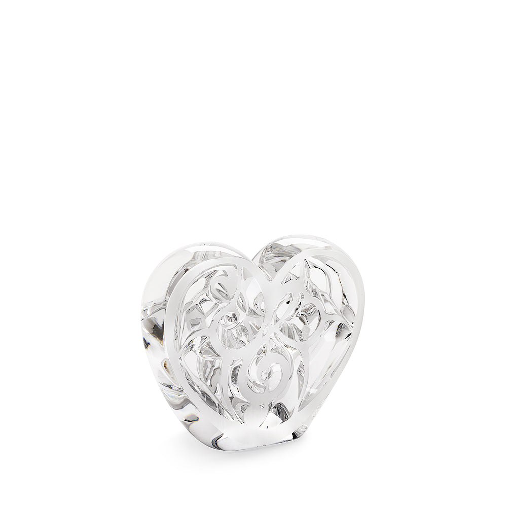 MUSIC IS LOVE HEART SCULPTURE - CLEAR CRYSTAL