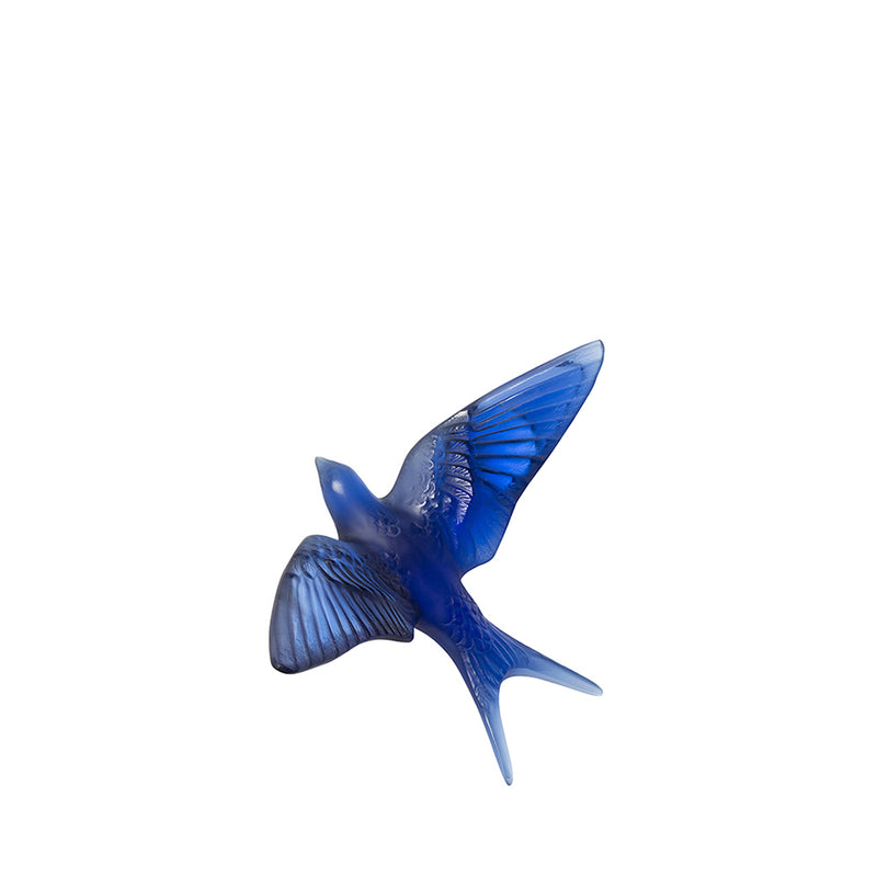 SWALLOW WALL SCULPTURE SAPPHIRE BLUE CRYSTAL