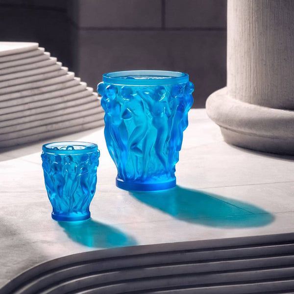 Lalique Bacchantes Vase Blue
