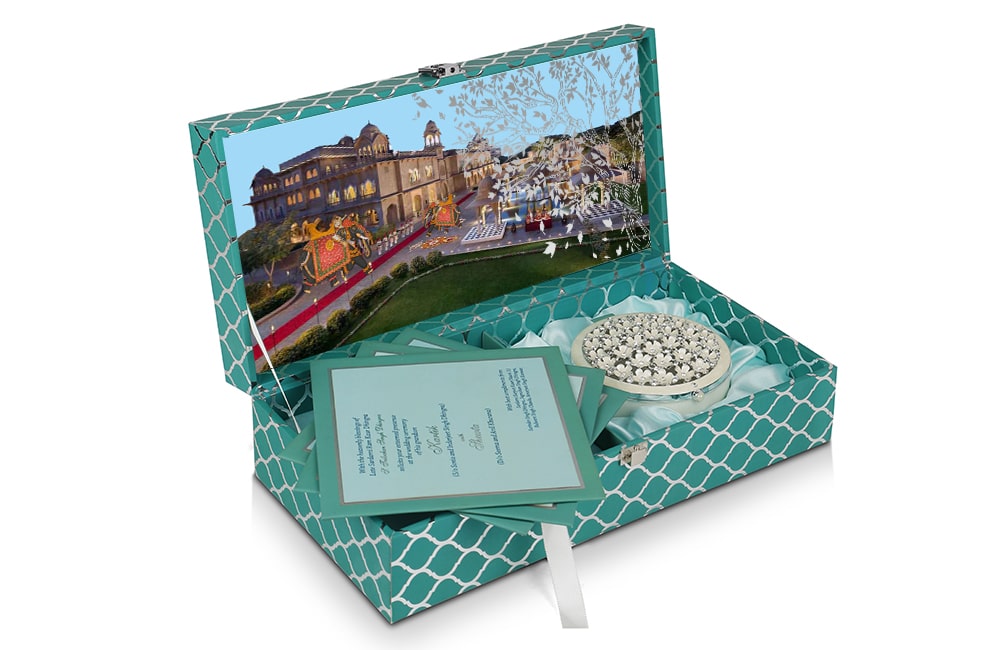 Regal Wedding Invitation Box with Palace Theme