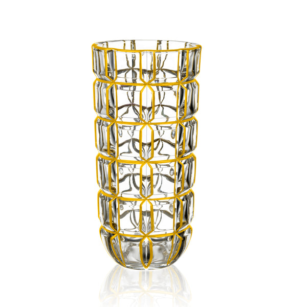 Waffle design vase with golden lining 71-721983