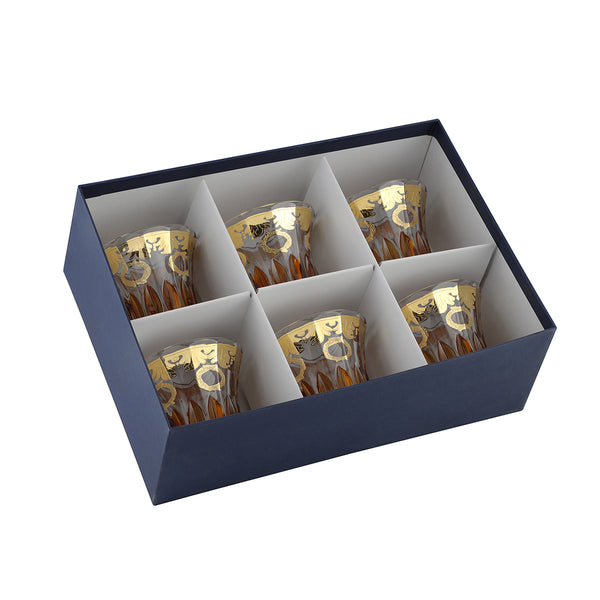 Whisky glasses - Amber gold Set of 6