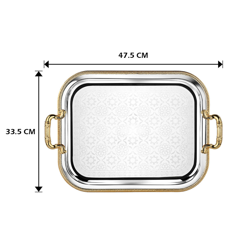 Rectangle Tray with Handle Dual Tone Medium