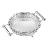 Round Tray With Handle - White