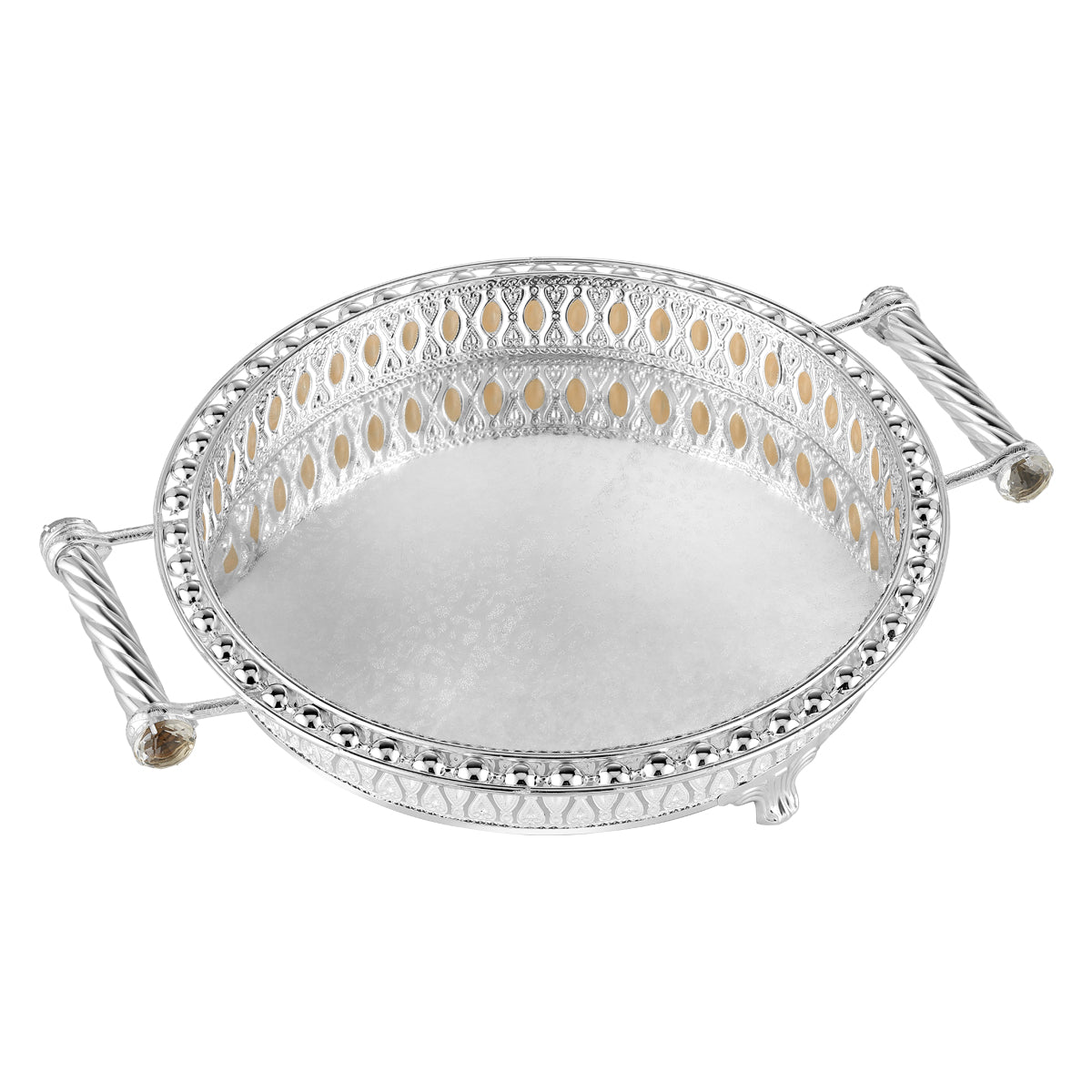 Round Tray With Handle - Peach