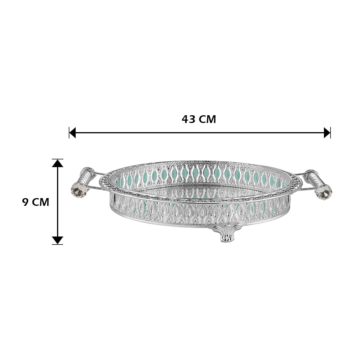 Round Tray With Handle - Sky Blue