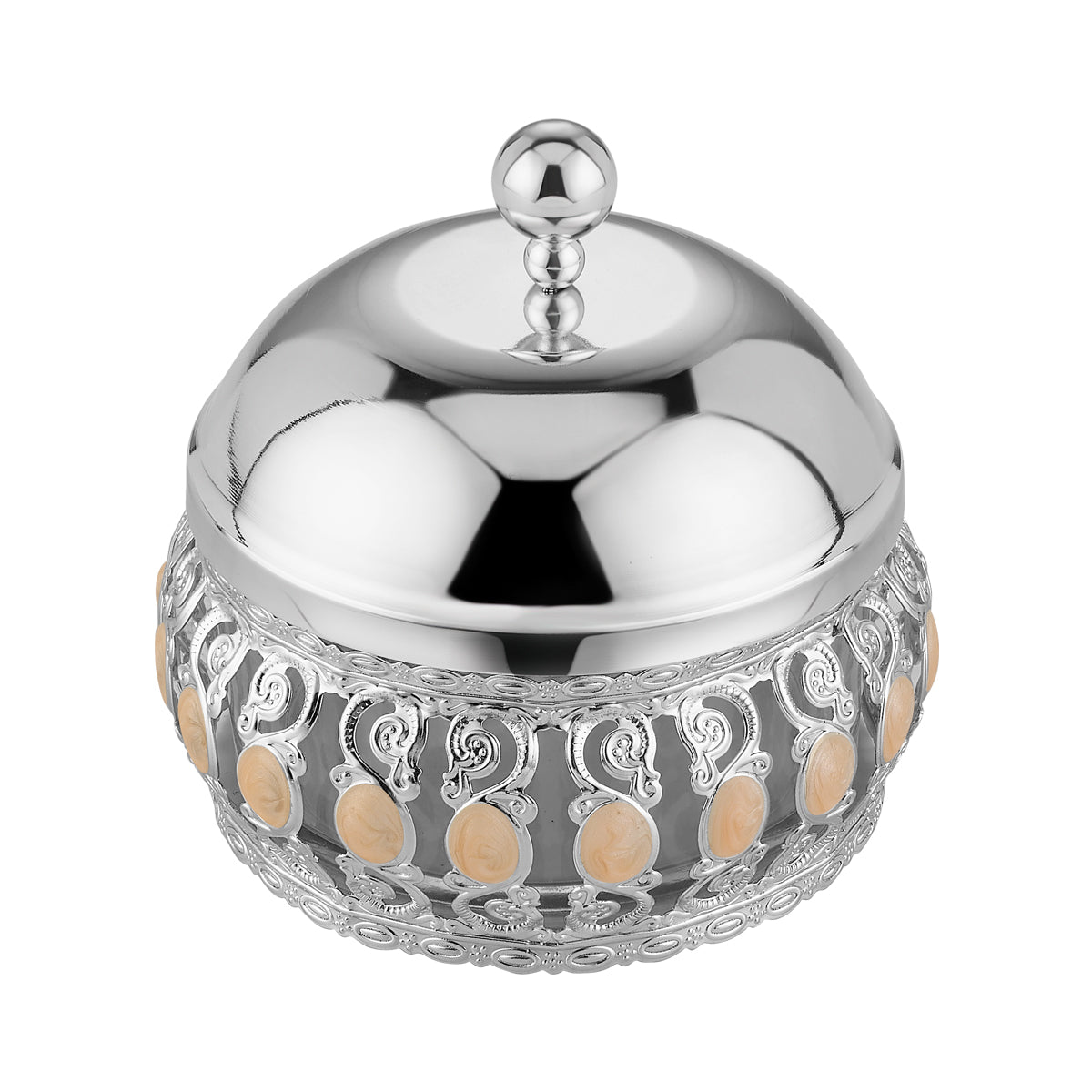 Enamel Candy Jar with lid - Peach