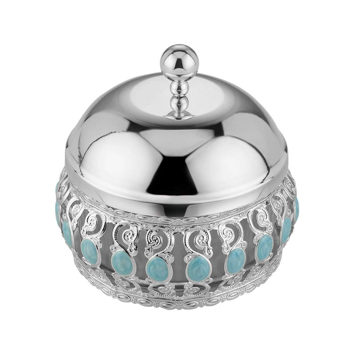 Enamel Candy Jar with lid - Sky Blue