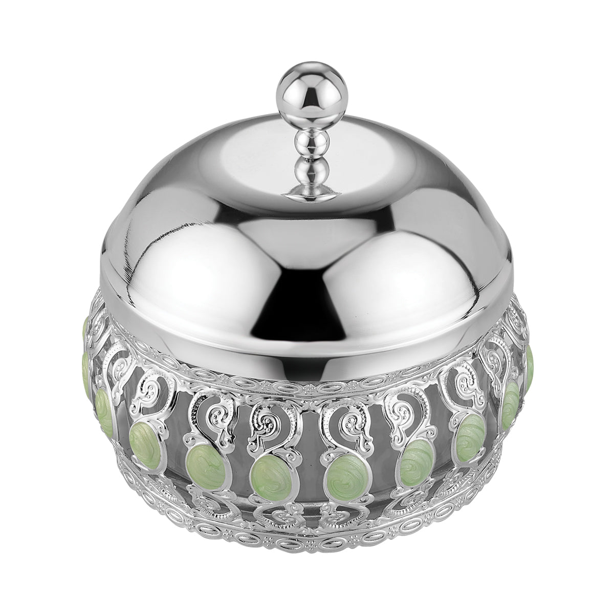 Enamel Candy Jar with lid - Sea Green