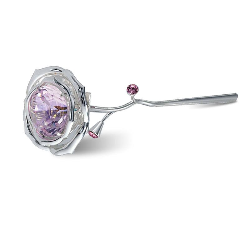 Rose Fig.Pink Crystals Silver(L)