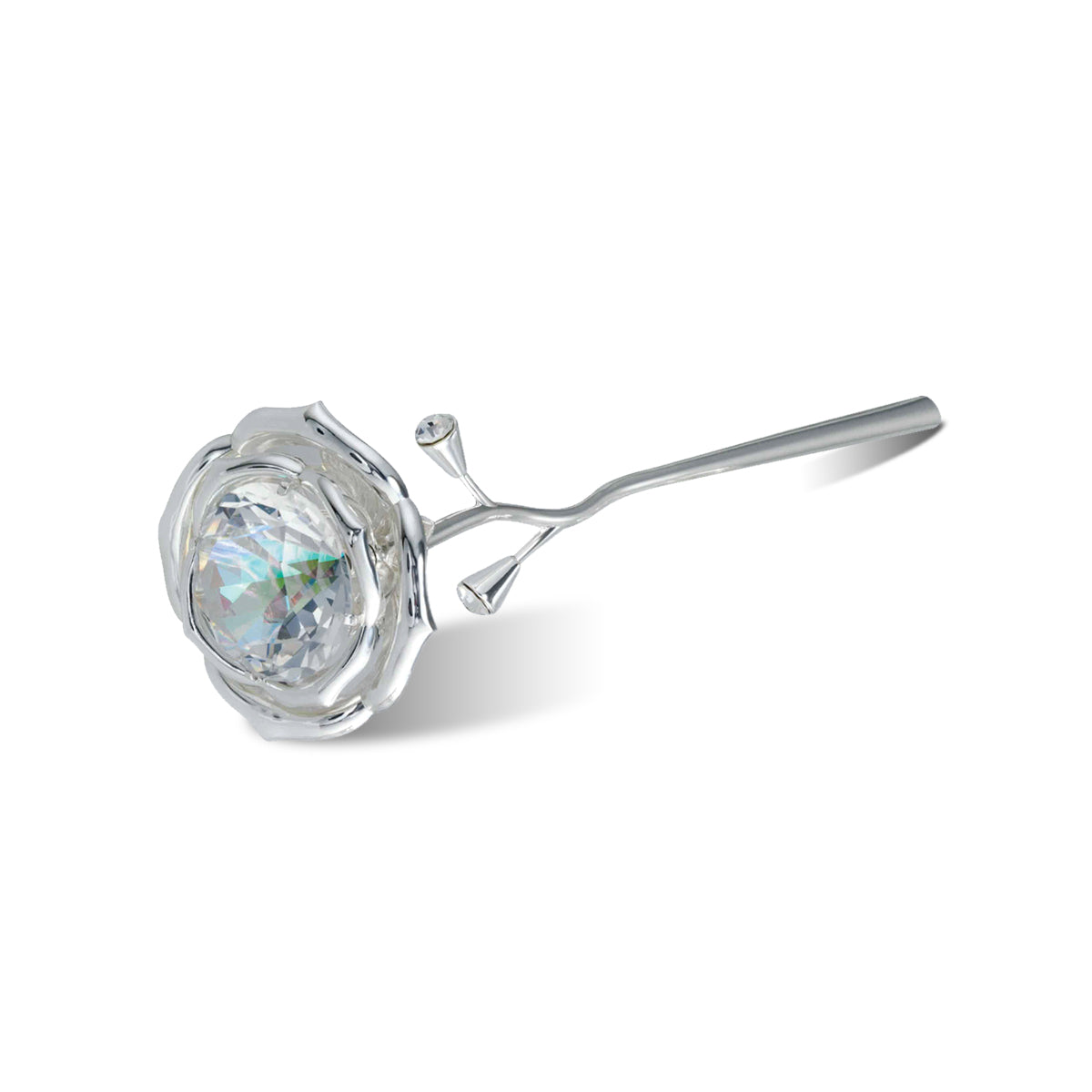 Rose Fig.Clear Crystals Silver(S)