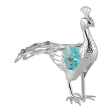 Peacock Décor Pc Silver Colored Crystal