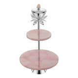 Marble 2 tier dessert stand with nut bowl