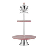 Marble 2 tier dessert stand with nut bowl