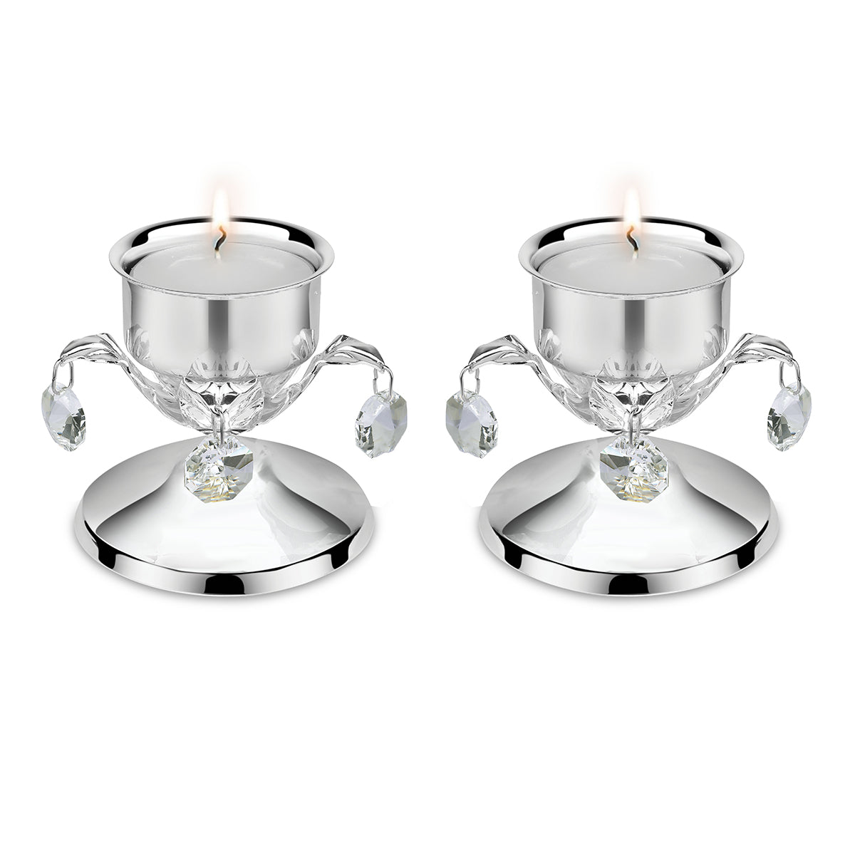 Set of 2 Tea light clear crystal small