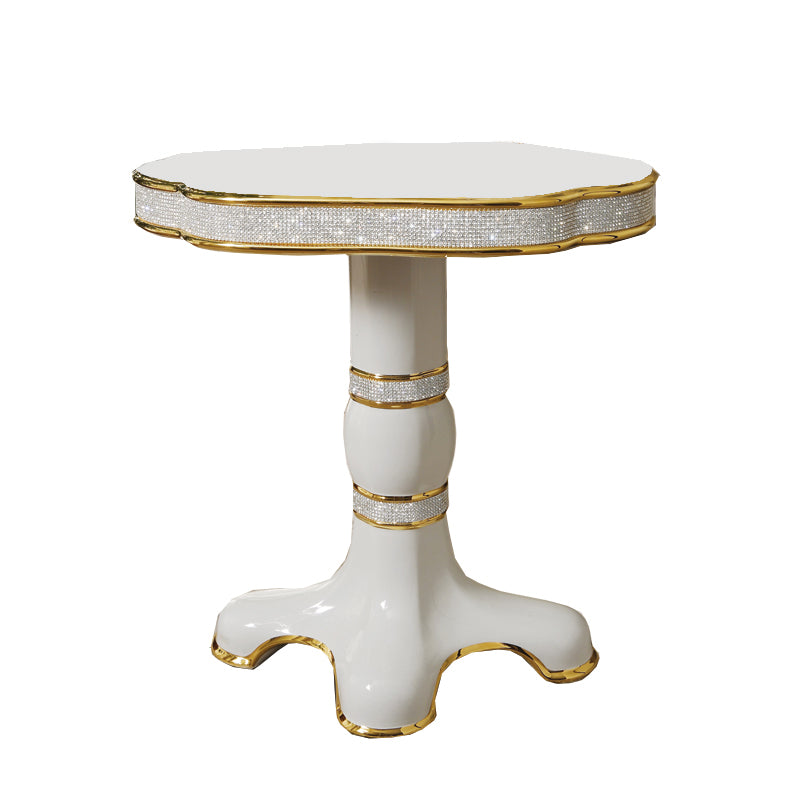 Porc. Oval Table White Gold