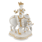 White & Gold Krishna with Cow H 44cm