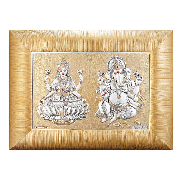 Laxmi Ganesha Frame (h-44 cm)- Gold